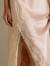 [Light Pink] SilkSilky-AU Sleeveless V Neck Nightgown 005
