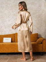 [Champagne] SilkSilky-AU Long Sleeve Women's Dressing Gown 002