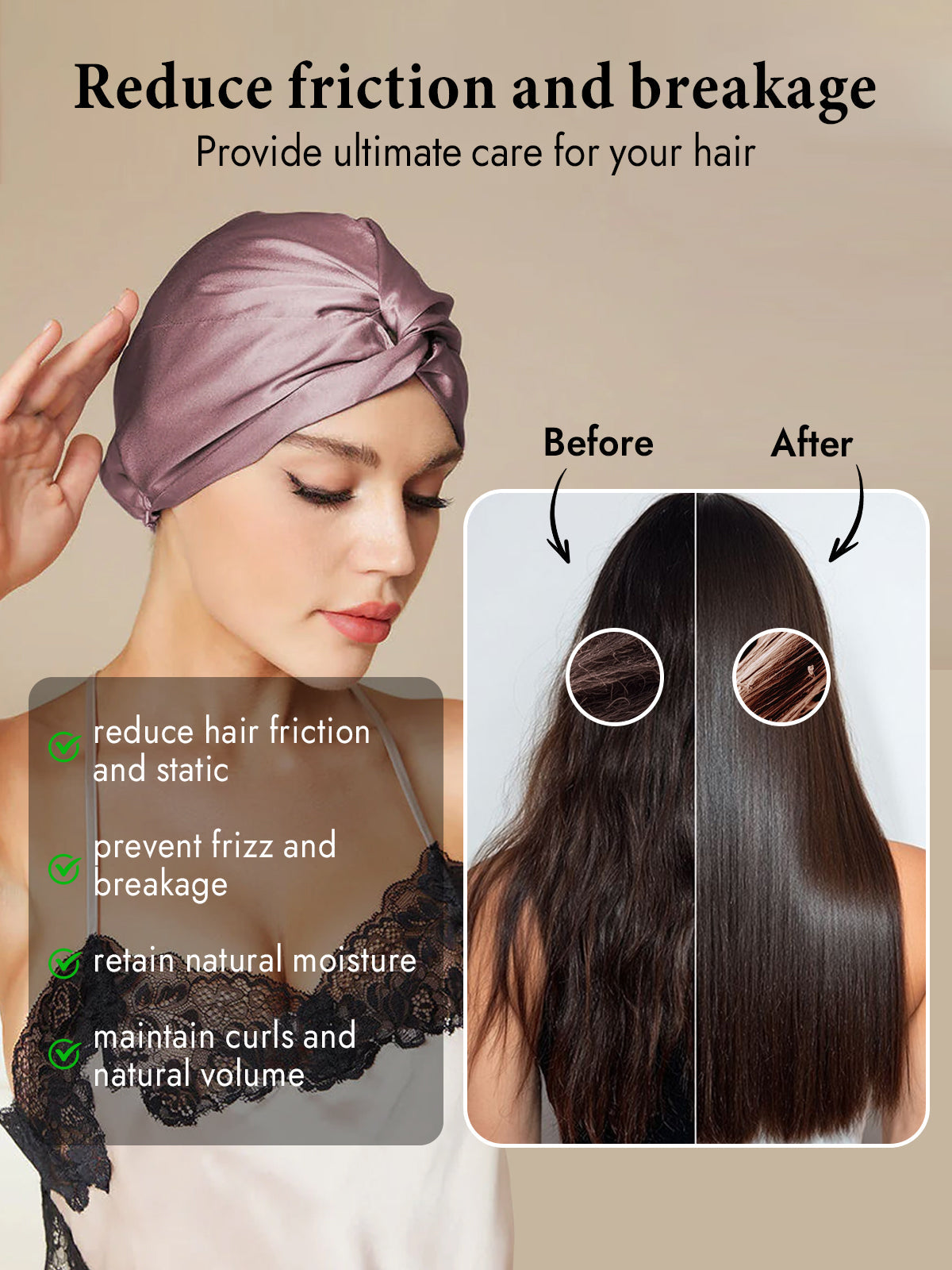 [Pale Mauve] SilkSilky-AU Pure Silk Sleep Cap 004