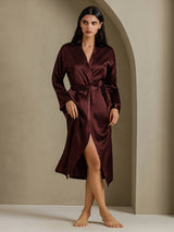 [Brown] SilkSilky-AU Long Sleeve Women's Dressing Gown 006