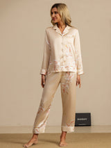 [Champagne] SilkSilky-AU Long Sleeve Lapel Collar Women's Pyjamas 007