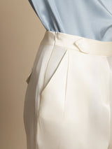 [White] SilkSilky-AU 19Momme Silk Womens Pants 004