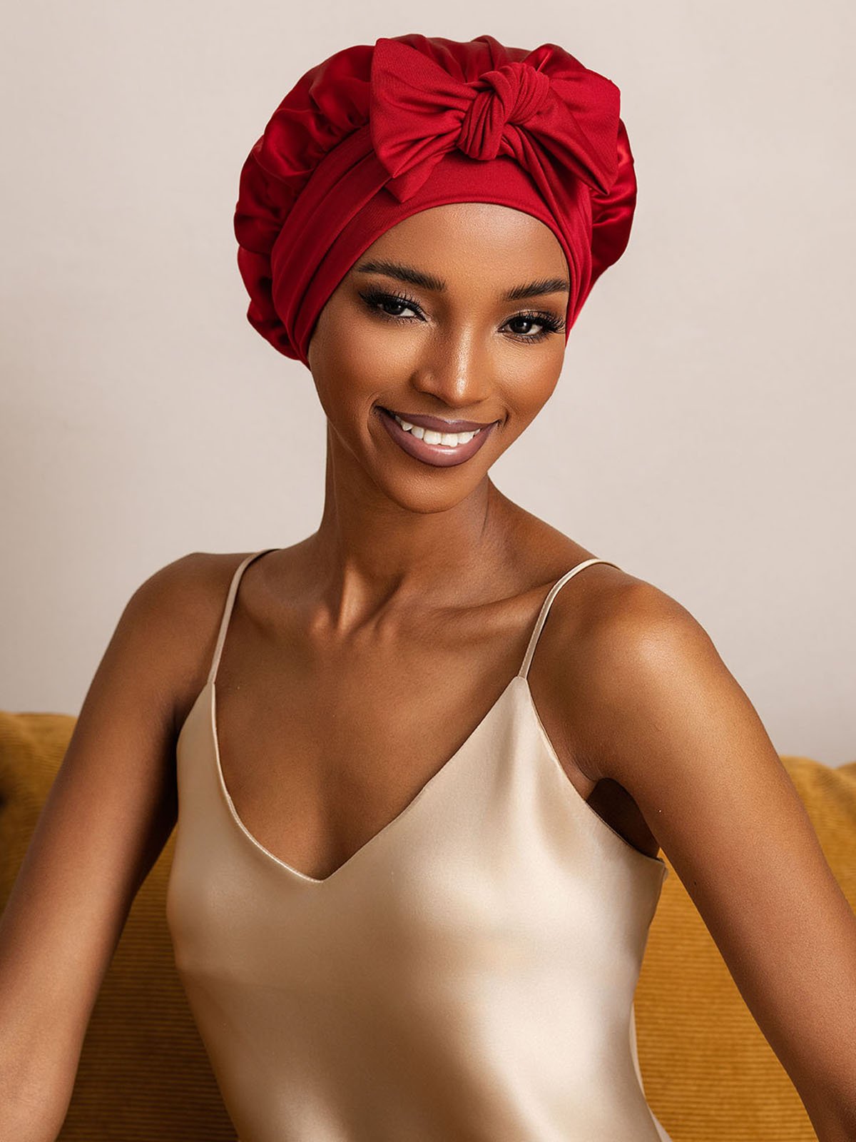 SilkSilky-AU Pure Silk Sleep Cap Wine 002