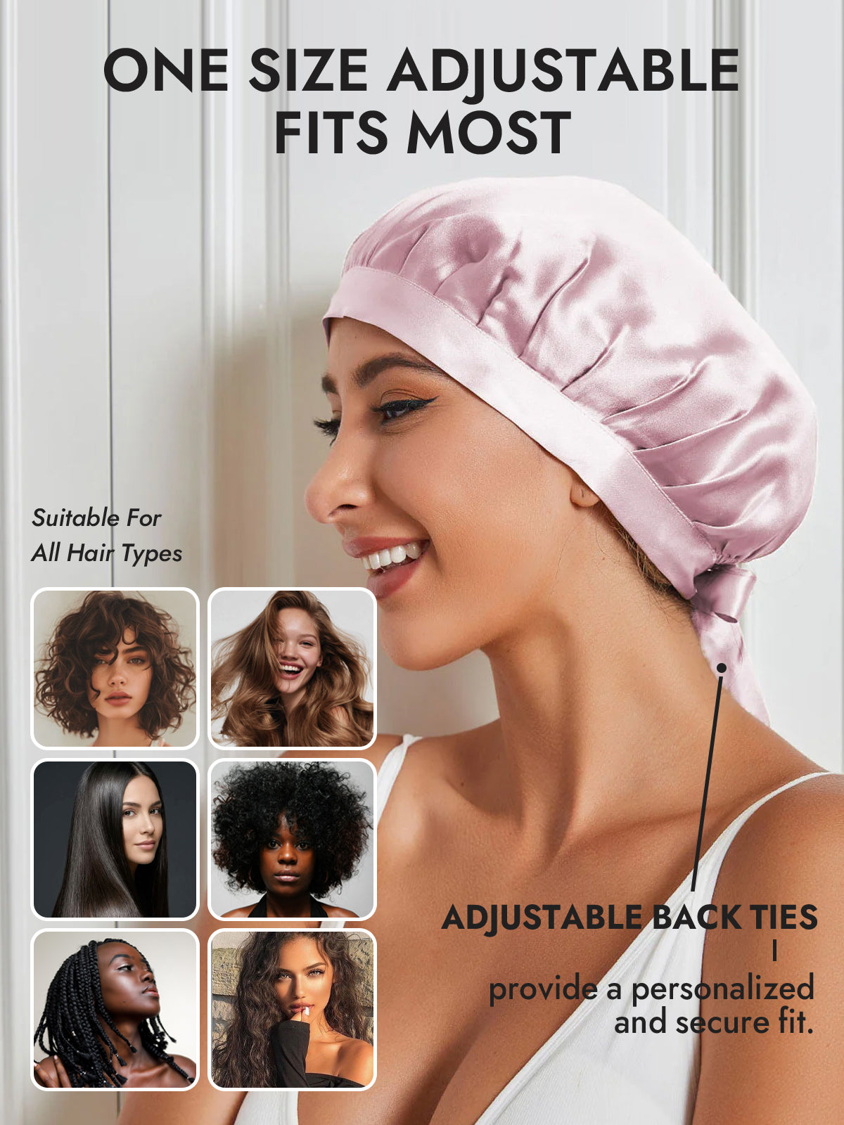 [Light Pink] SilkSilky-AU Pure Silk Sleep Cap 005