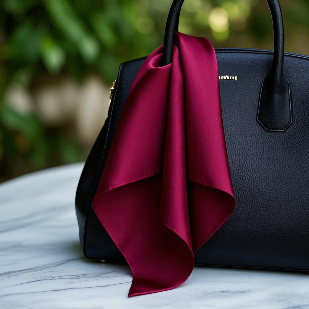 [Dark Red] SilkSilky-AU Pure Silk Scarf 003