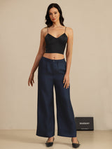 [Black] SilkSilky-AU Spaghetti Strap V Neck Camisole 007