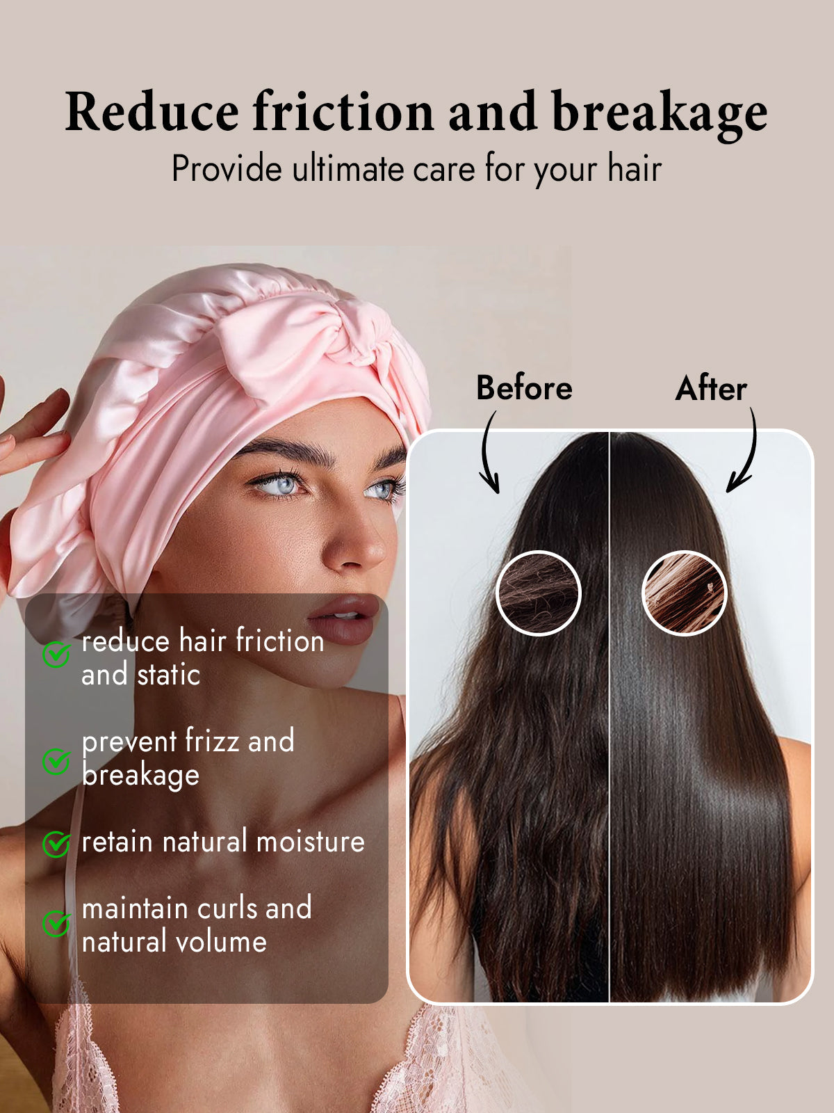 [Light Pink] SilkSilky-AU Pure Silk Sleep Cap 003