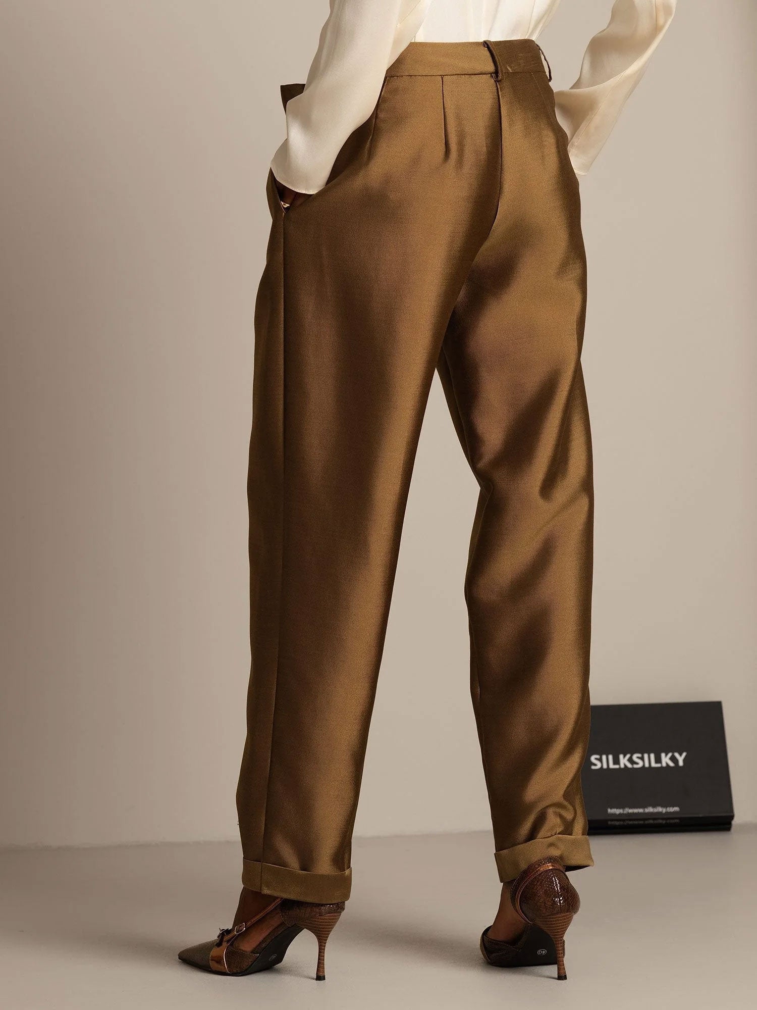 [Bronze] SilkSilky-AU 32Momme Wool Womens Pants 002