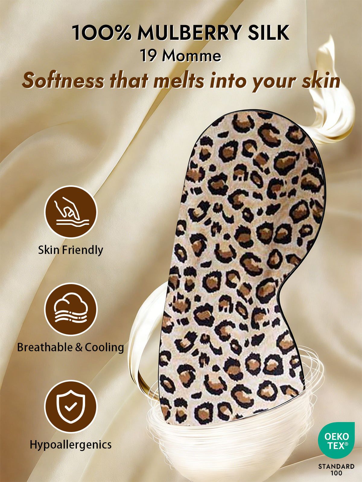 [Leopard] SilkSilky-AU 19Momme Pure Silk Eye Mask 003