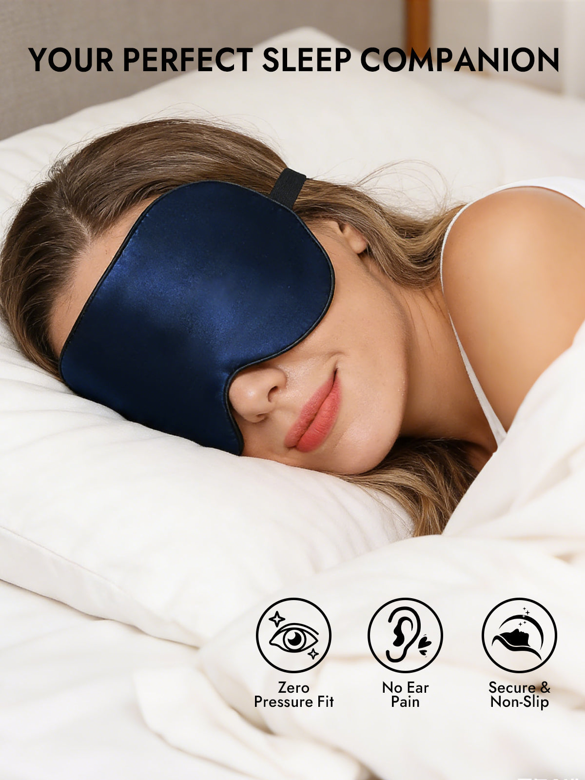 [Dark Blue] SilkSilky-AU 19Momme Pure Silk Eye Mask 005