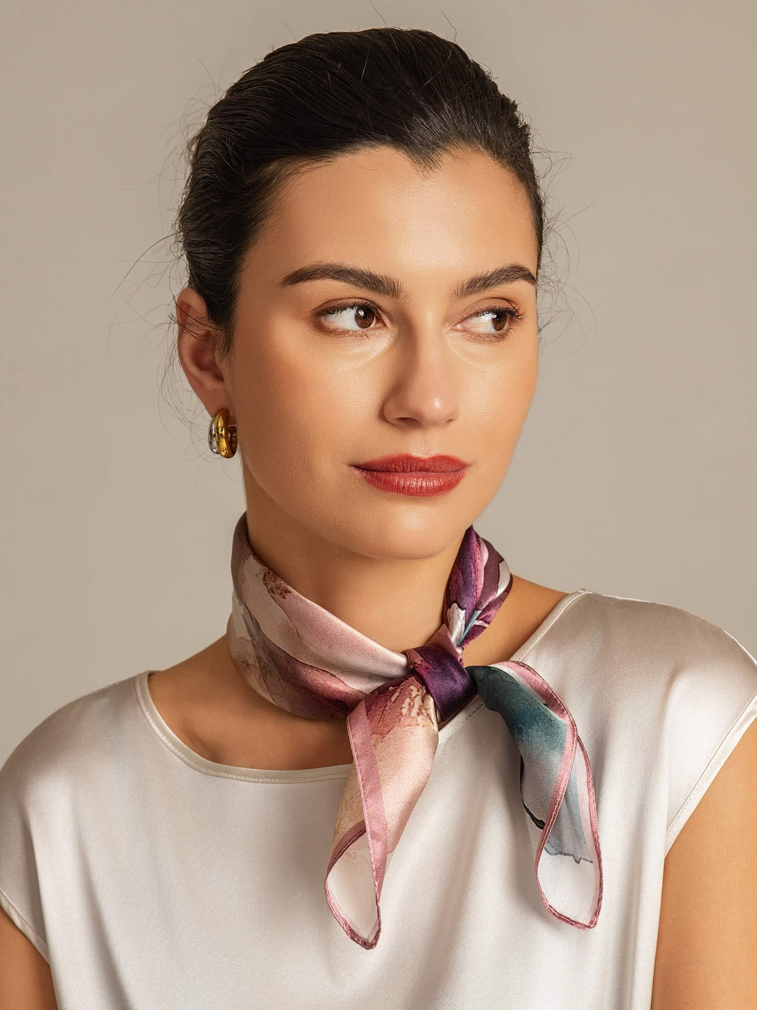 [P102] SilkSilky-AU Pure Silk Scarf 005,