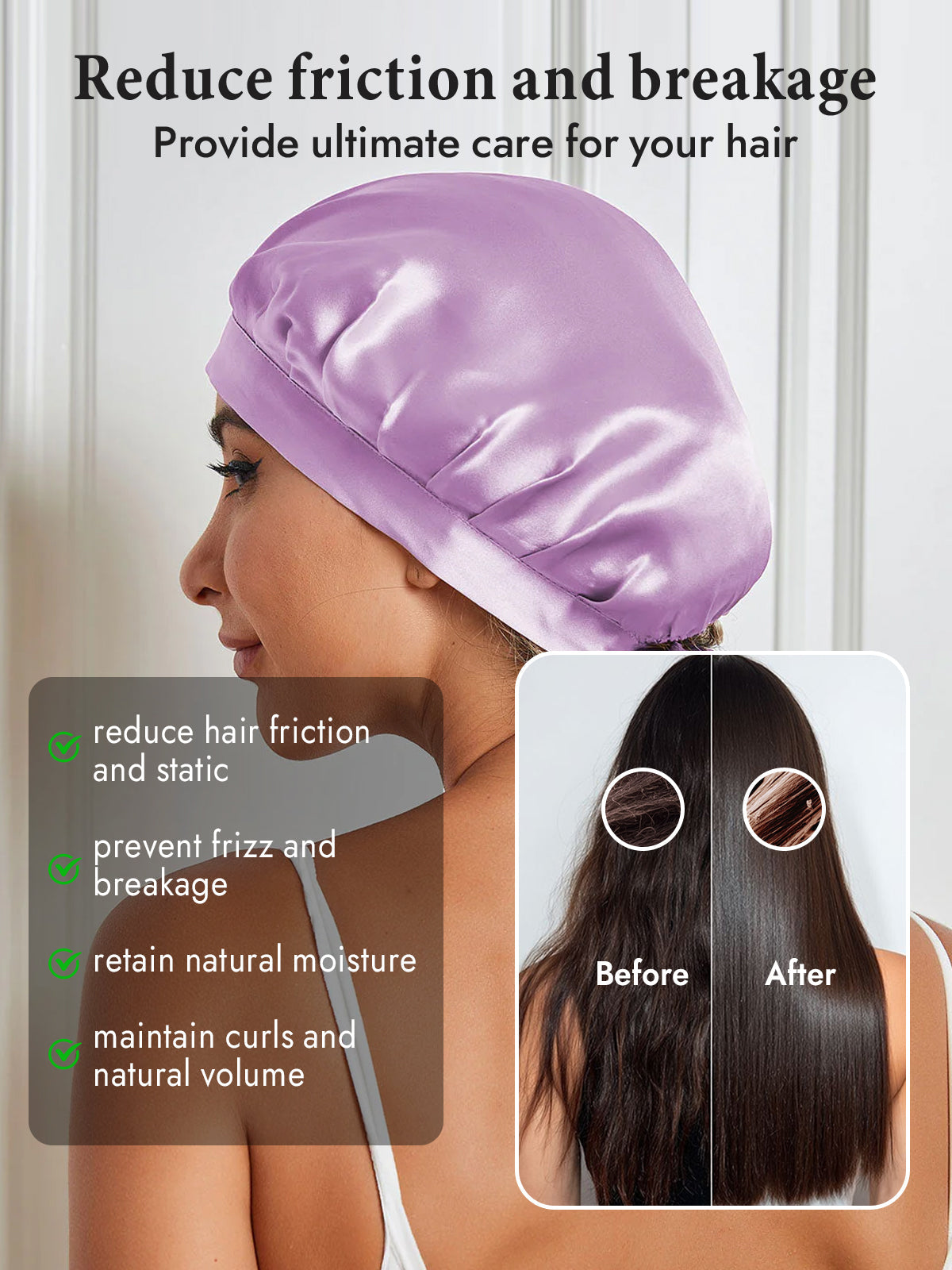 [Lavender] SilkSilky-AU Pure Silk Sleep Cap 004