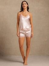 [Pink] SilkSilky-AU Sleeveless V Neck Camisole Set 006