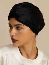 [Black] SilkSilky-AU Sleep Cap 001