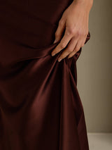 [Coffee] SilkSilky-AU Cap Sleeve Dress 005