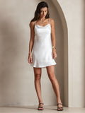 SilkSilky AU Pure Silk Sleeveless Cowl Neck Dress White 005