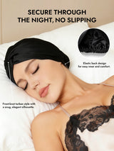 [Black] SilkSilky-AU Sleep Cap 006