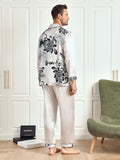 SilkSilky AU Pure Silk Long Sleeve Lapel Men's Pyjamas Gray 007