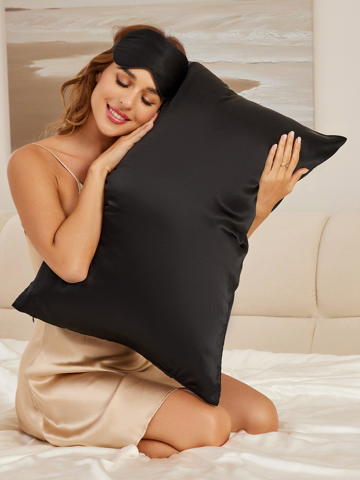 SilkSilky AU 22Momme Pure Silk Pillowcase Set Black 001