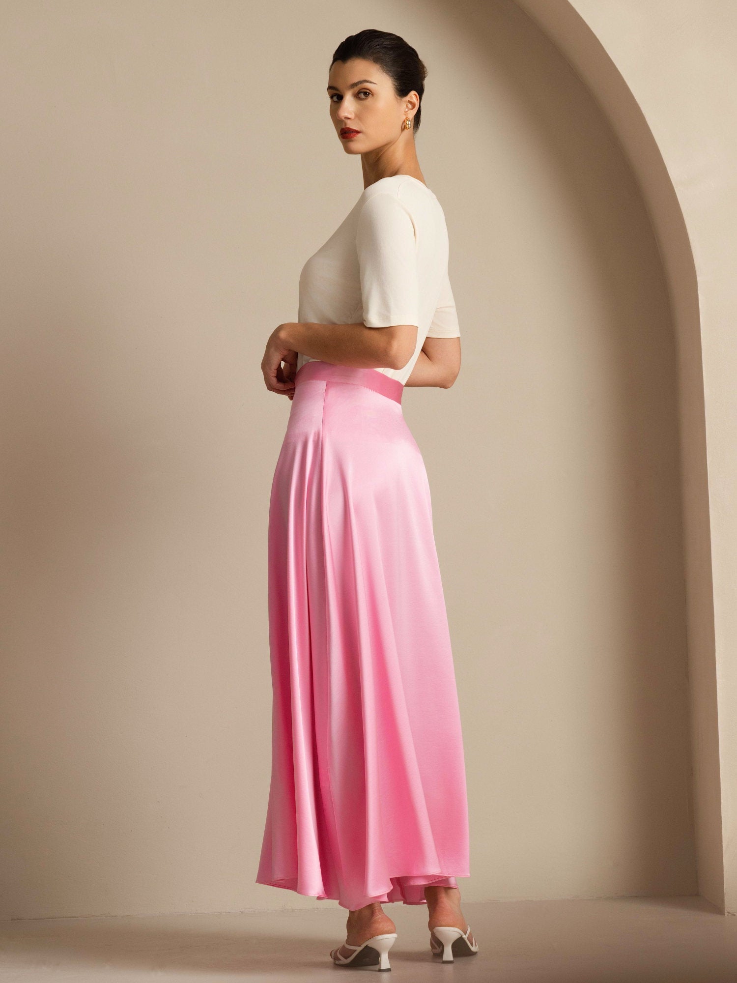 [Sachet Pink] SilkSilky-AU 19Momme Silk Skirt 002