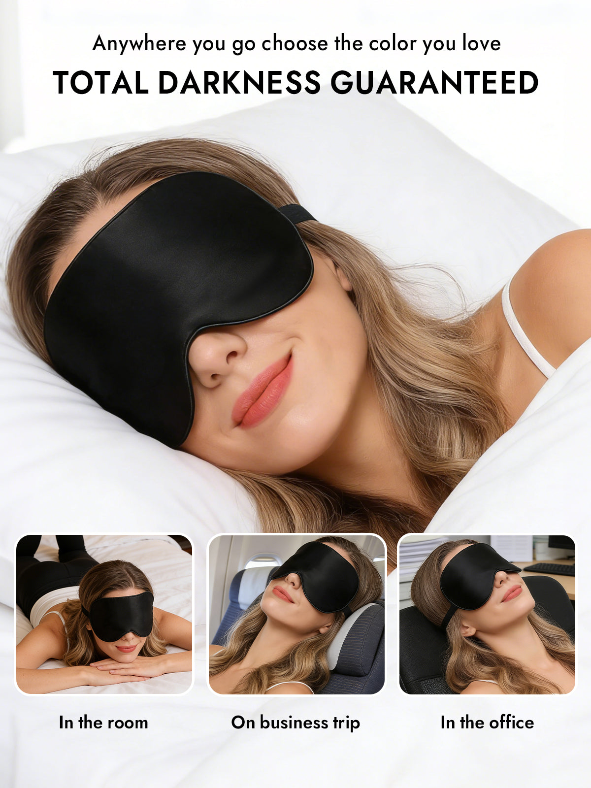 [Black] SilkSilky-AU 19Momme Pure Silk Eye Mask 006