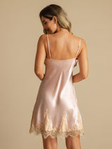 [Pink] SilkSilky-AU Sleeveless V Neck Nightgown 002