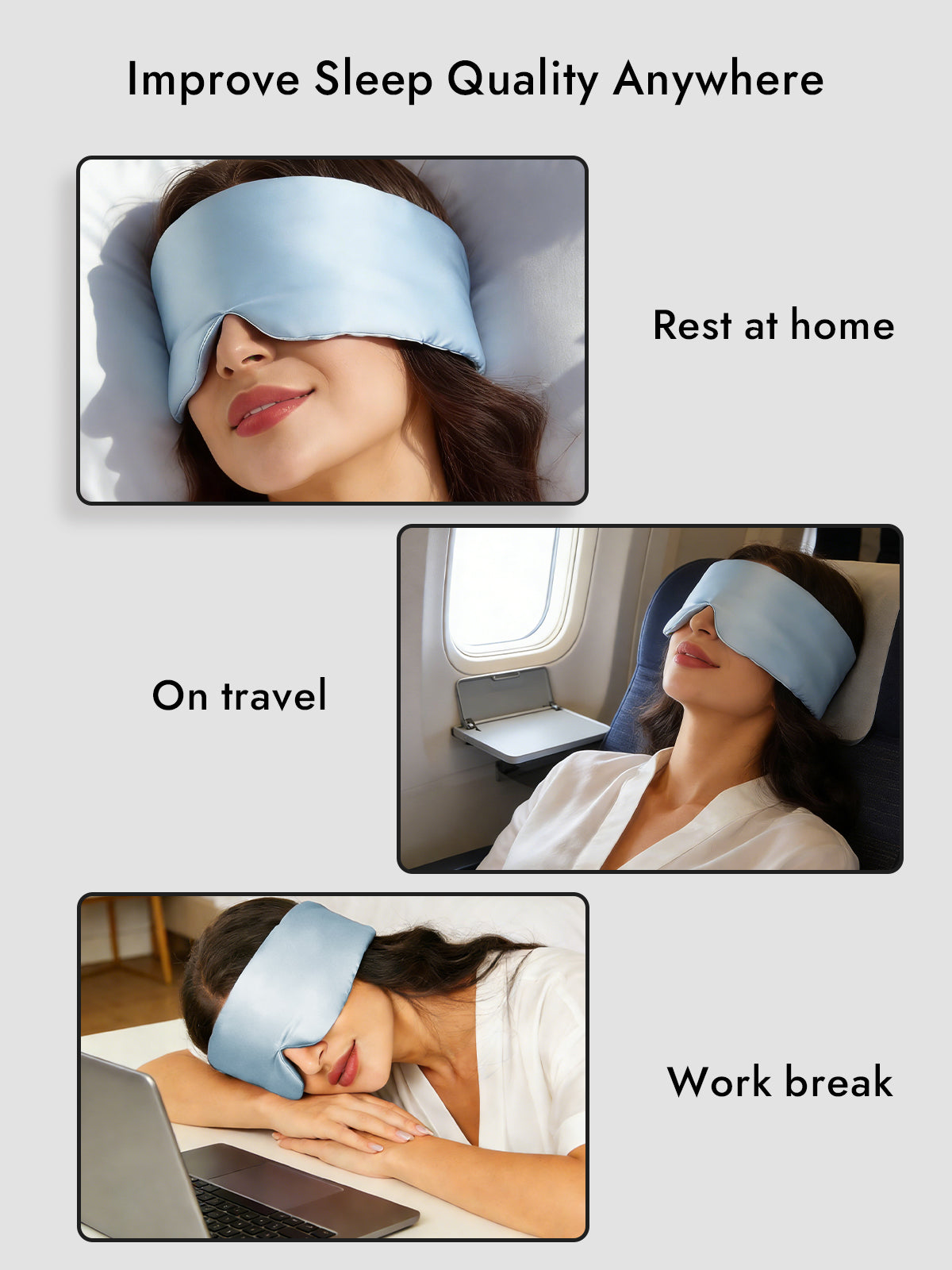[Light Blue] SilkSilky-AU Sleep Mask 006