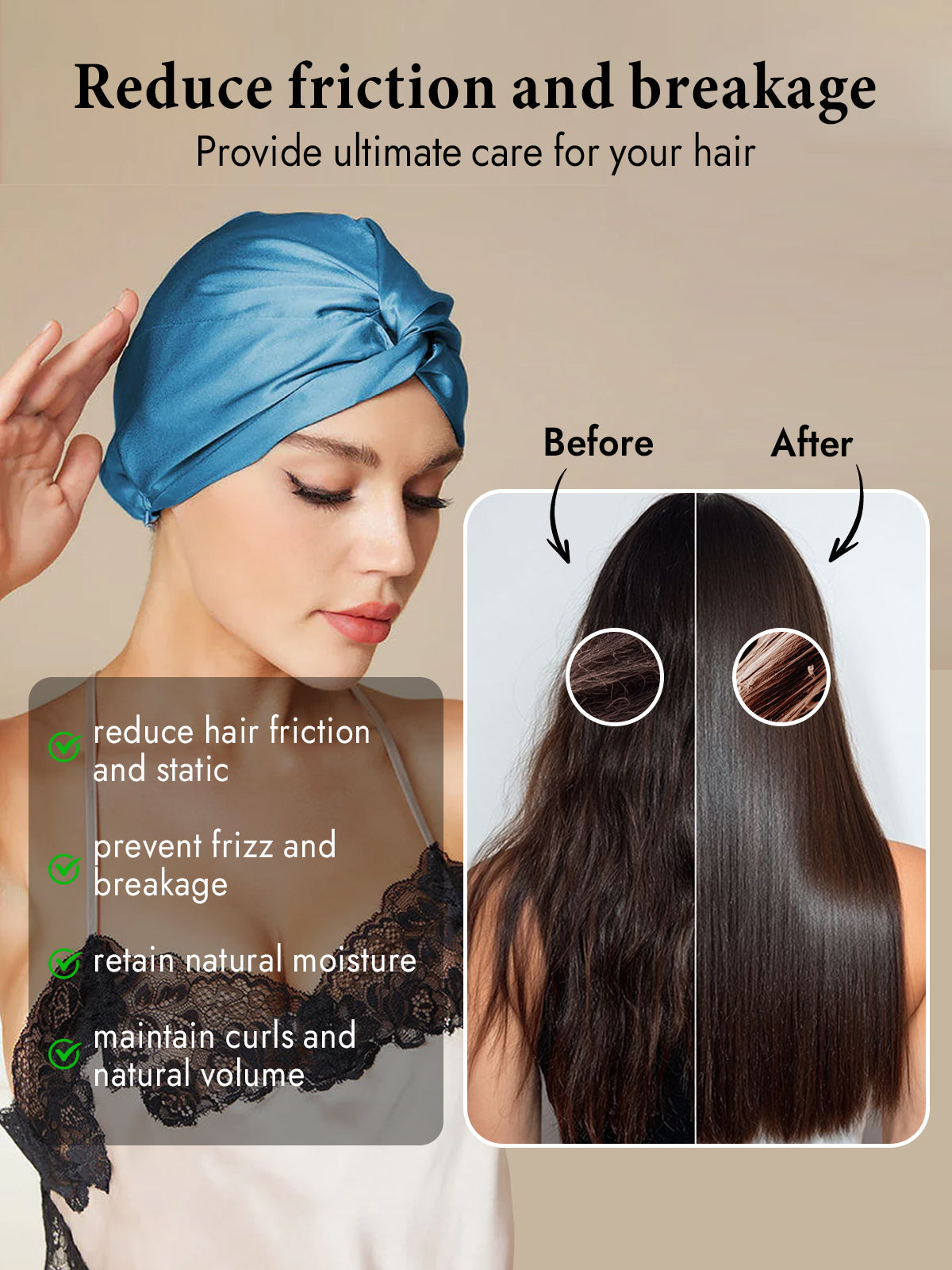 [Teal] SilkSilky-AU Pure Silk Sleep Cap 004