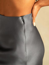 [Dark Gray] SilkSilky-AU Skirt 004