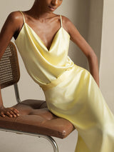 [Light Yellow] SilkSilky-AU Spaghetti Strap Cowl Neck Women's Outfit Sets 008