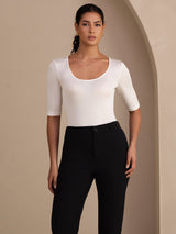 [White] SilkSilky-AU Half Sleeve Women's T-Shirt 001