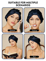 [Dark Blue] SilkSilky-AU Sleep Cap 006