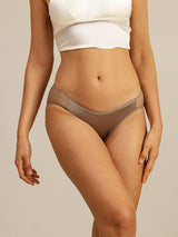 [Coffee] SilkSilky-AU 19Momme Stretch Silk Charmeuse Panty 005