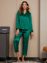 [Green] SilkSilky-AU Long Sleeve Notch Collar Women's Pyjamas 004