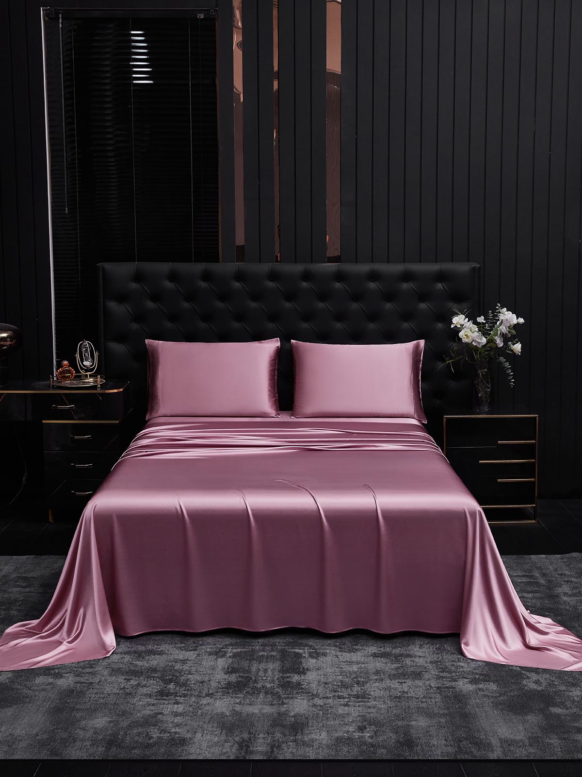 [Pale Mauve] SilkSilky-AU 25Momme Bedding Set 001