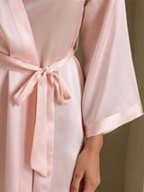 [Light Pink] SilkSilky-AU 3/4 Sleeve Women's Dressing Gown 005