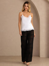[White] SilkSilky-AU Spaghetti Strap V Neck Camisole 006