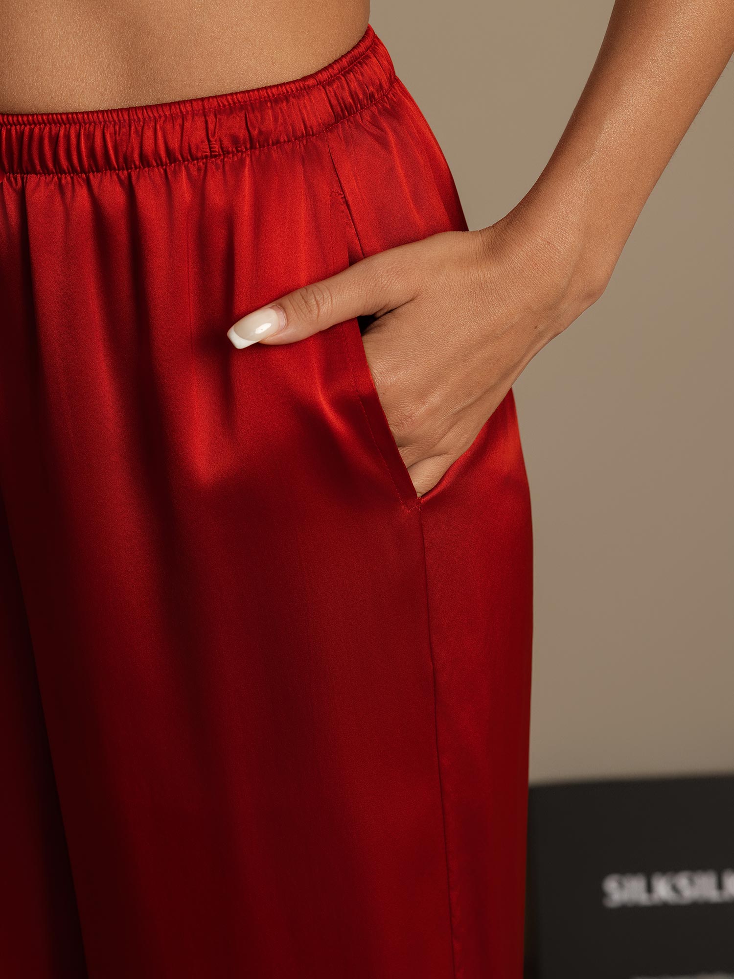 [Wine] SilkSilky-AU Pure Silk Womens Pants 006,