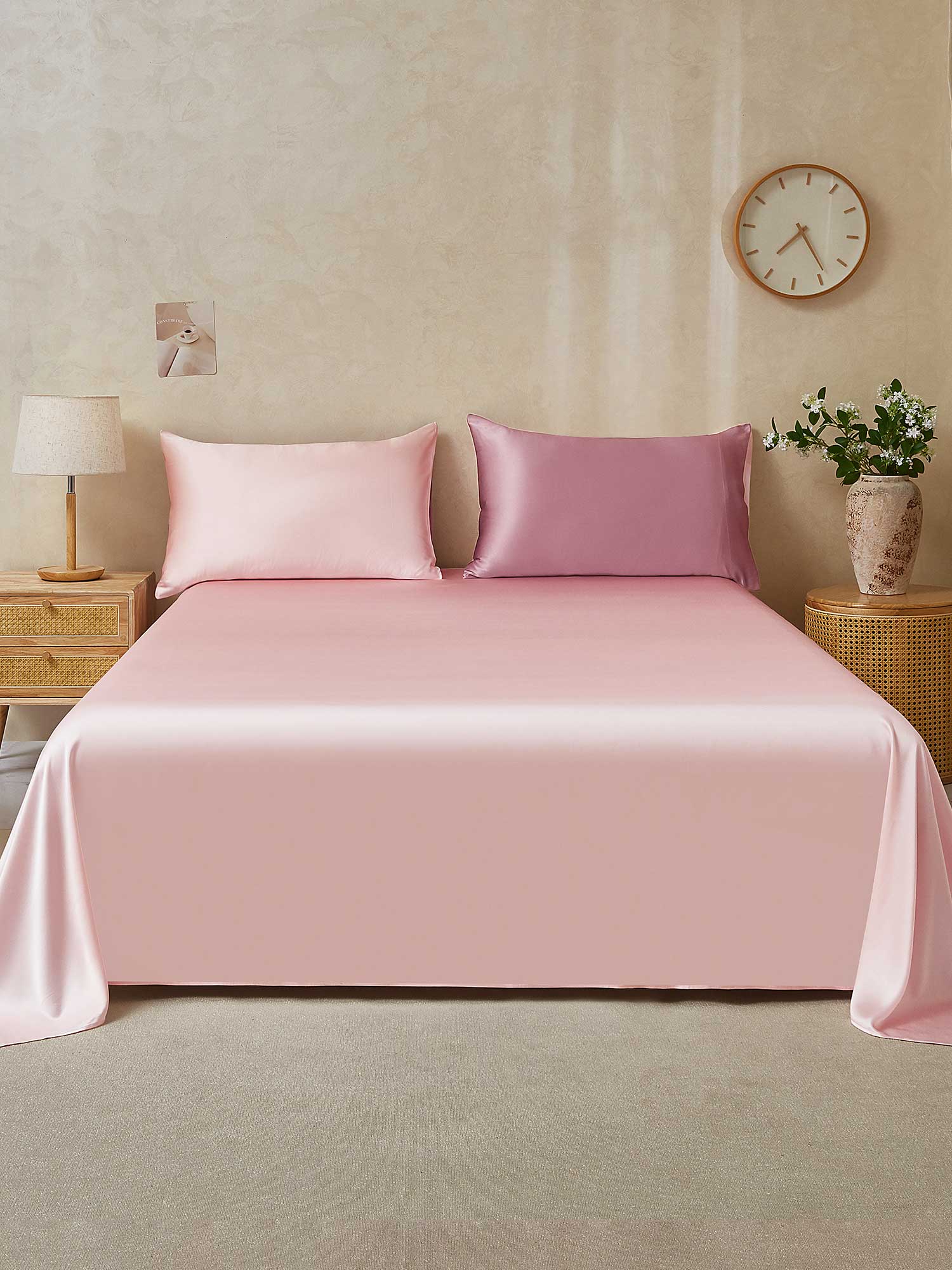 [PaleMauve+LightPink] SilkSilky-AU 22Momme Pure Silk Bedding Set 001,
