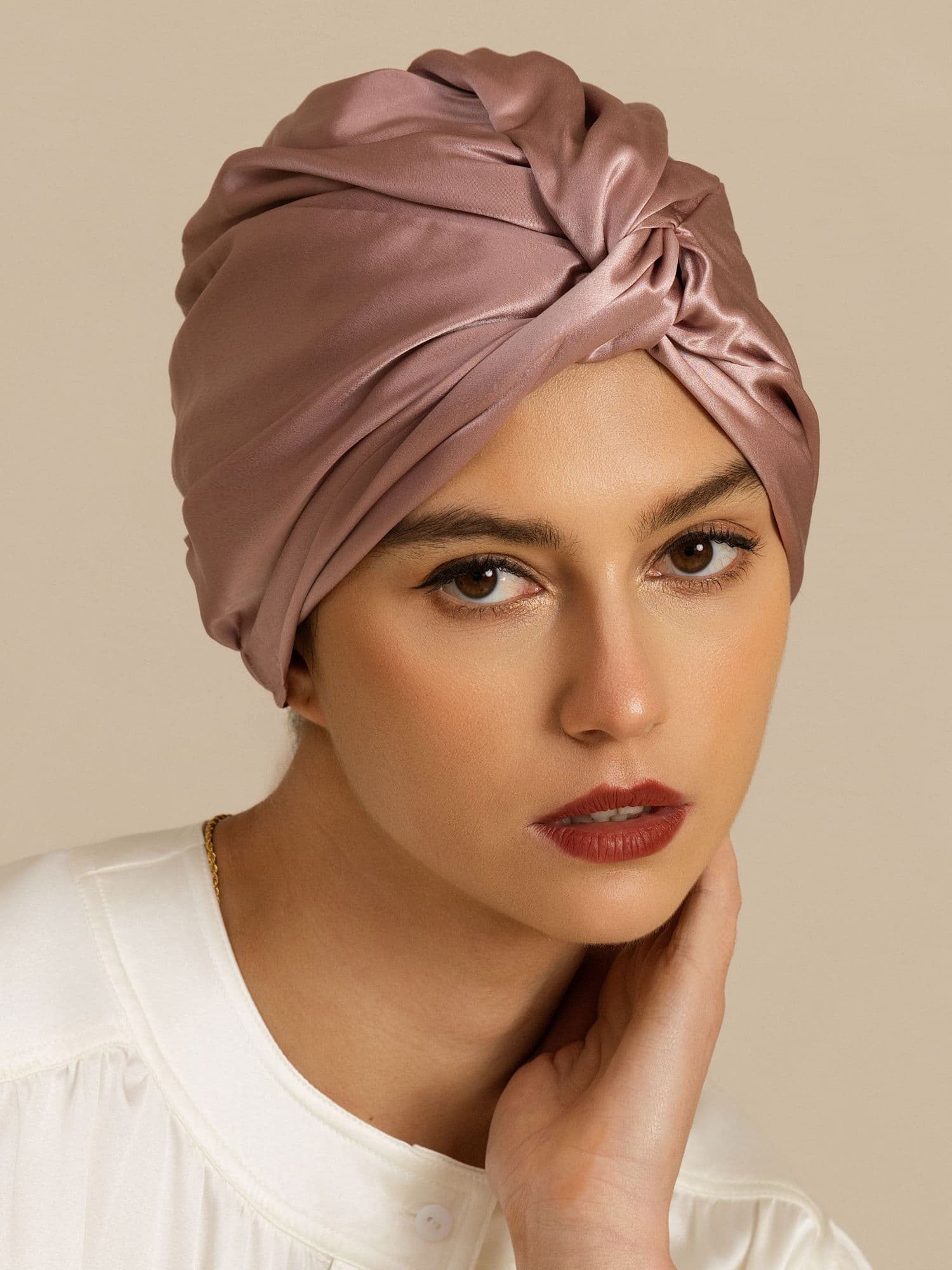 [Pale Mauve] SilkSilky-AU 22Momme Sleep Cap 003