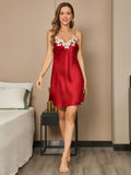 SilkSilky-AU Pure Silk Sleeveless V Neck Nightgown Wine 003