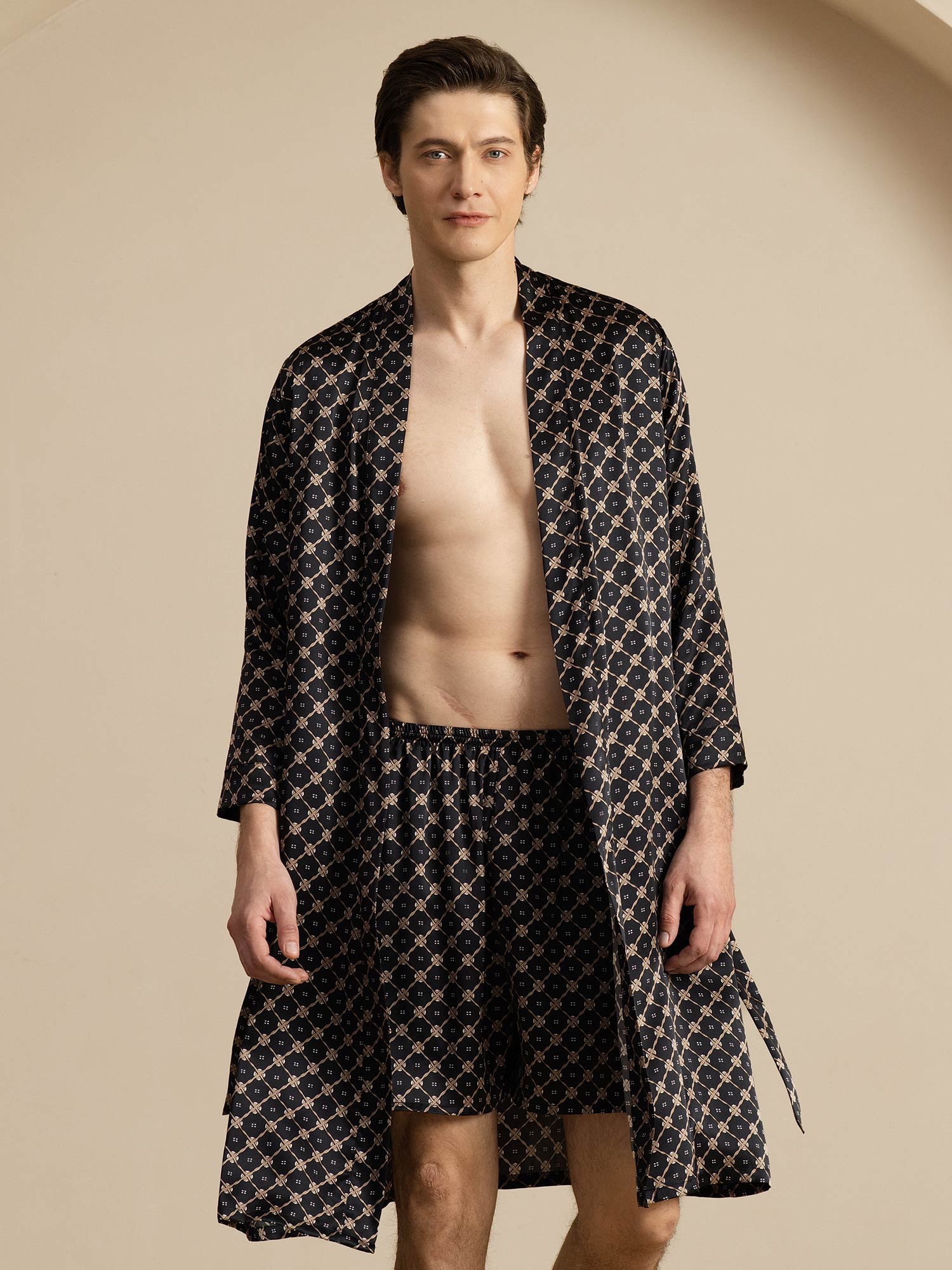[Black Chain] SilkSilky-AU Long Sleeve Men's Pyjamas 001