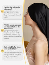 [Black] SilkSilky-AU Sleep Cap 008