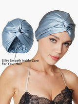 [Steel Blue] SilkSilky-AU Sleep Cap 003