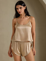 [Champagne Gold] SilkSilky-AU Spaghetti Strap Camisole Set 001