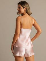[Light Pink] SilkSilky-AU Sleeveless V Neck Camisole Set 002
