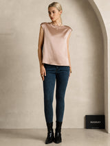[Tuscany] SilkSilky-AU Cap Sleeve Round Neck Women's T-Shirt 005
