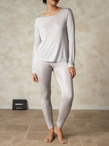 [Silver] SilkSilky-AU Long Sleeve Round Neck Women's Long Johns 001