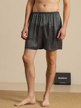 [Black Ginkgo] SilkSilky-AU Men's Sleep Shorts 001