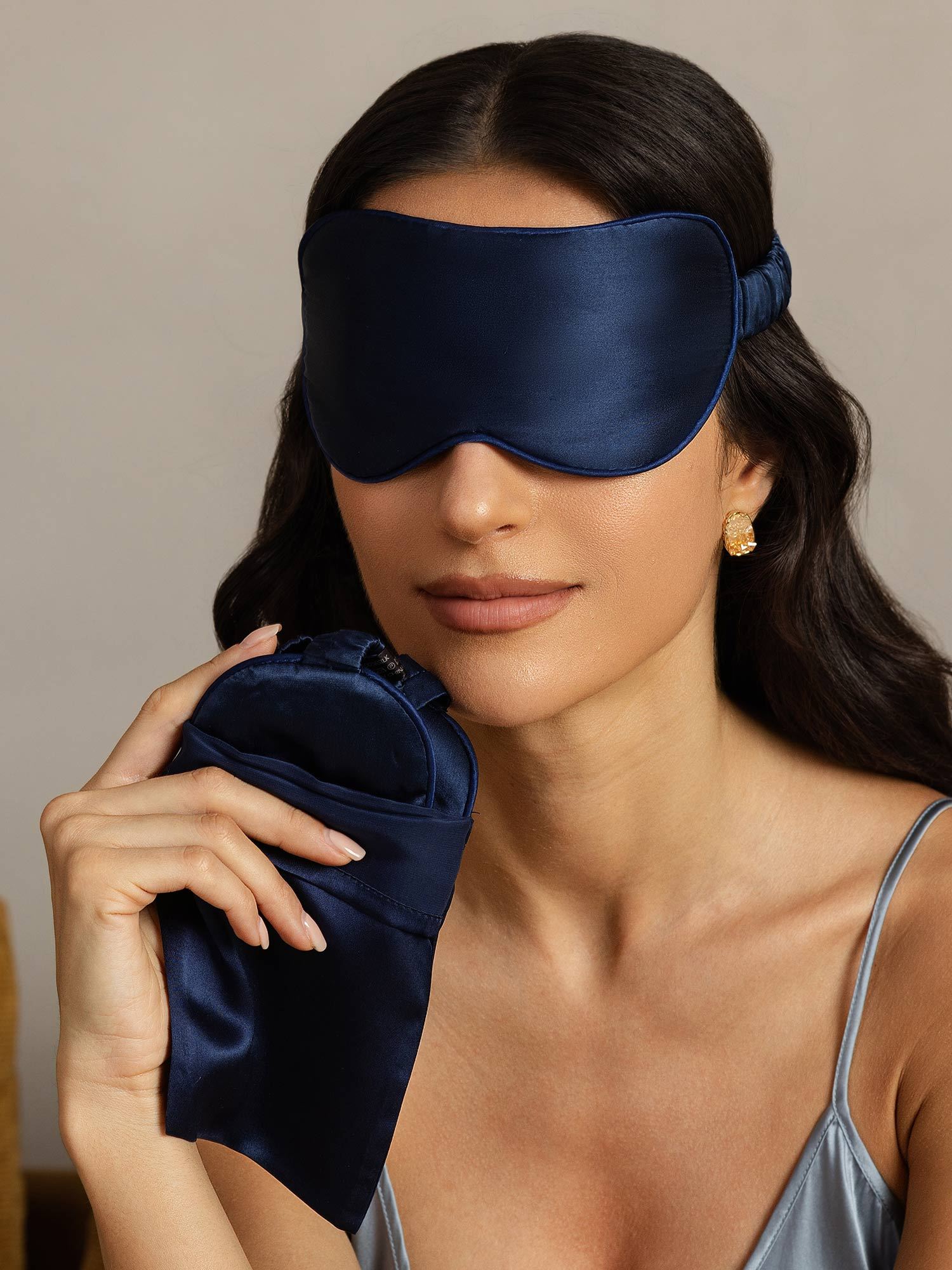 [DarkBlue] SilkSilky-AU Pure Silk Eye Mask 001